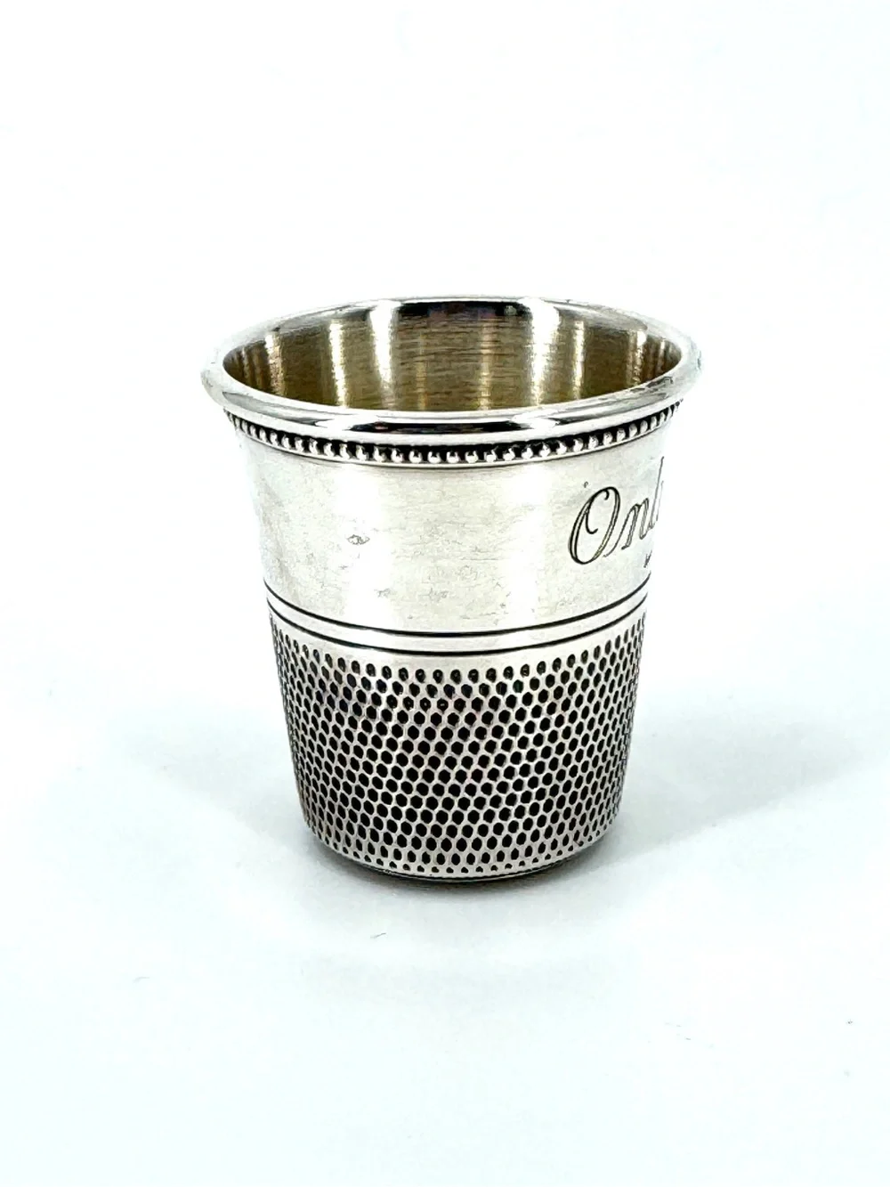 Antique Sterling Silver Thimble Jigger Shot Glass Only A Thimble Full